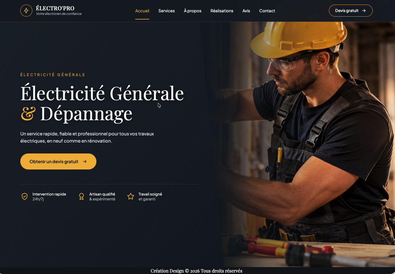 Modèle de site Signature Artisan - Création Design