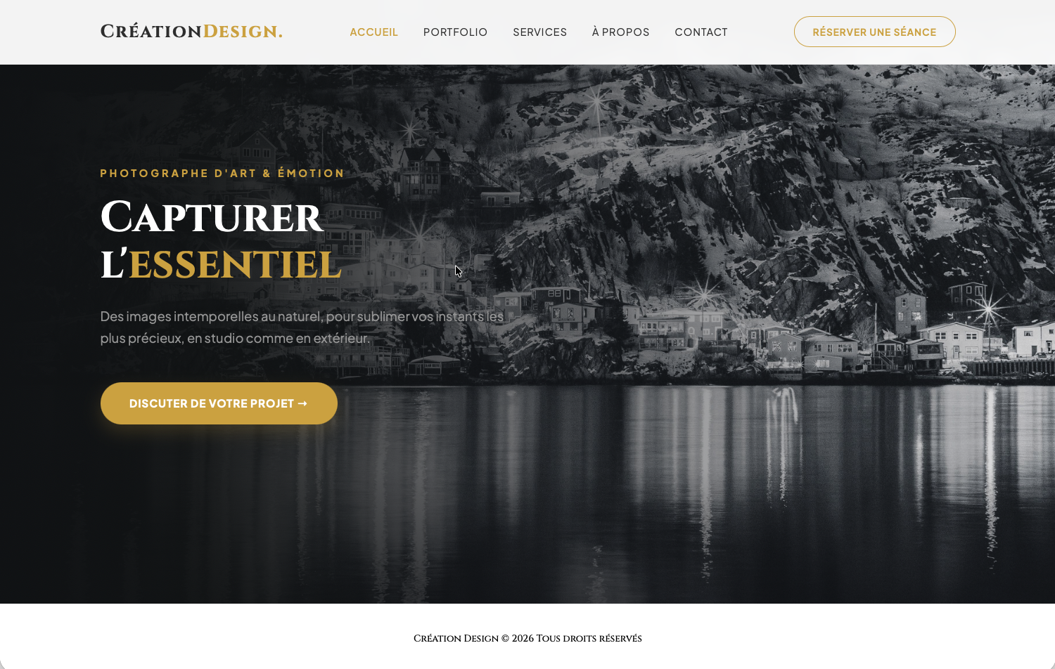 Modèle de site Atelier Photo - Création Design